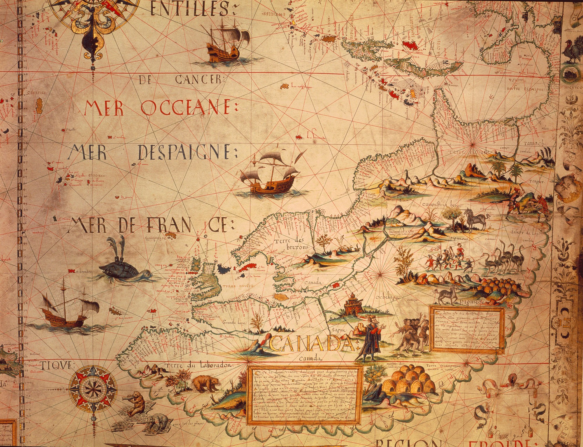 MAPPEMONDE DE PIERRE DESCELIERS, 1550